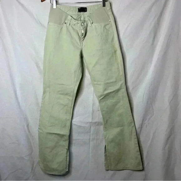 Asos maternity green flared pants jeans 4 spring summer open slit pants - Picture 3 of 9